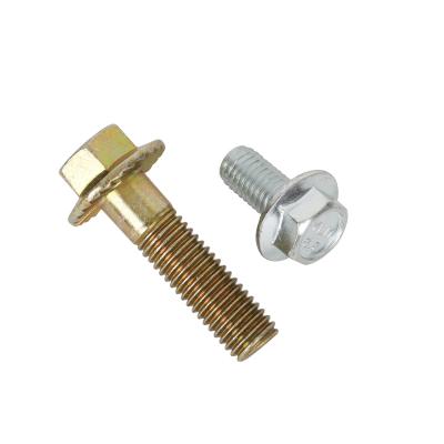  Yellow Zinc Plated Din 6921 m5-m42 Hex Flange Head Bolt metric thread serrated flange bolt