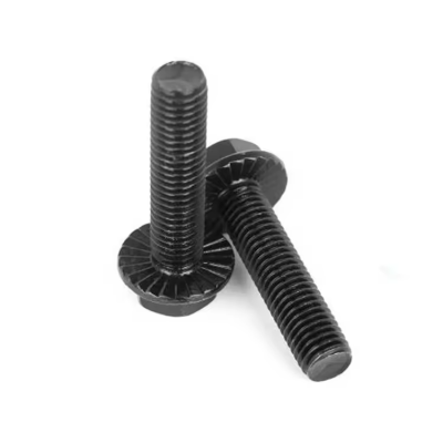 Black Din 6921 Carbon steel m6 m8 m10 m12 hex flange bolts for cars