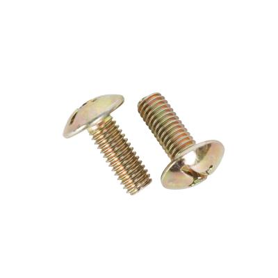 Yellow Zinc plated Round Mushroom Head Hex Socket Roofing Bolt with square nut 