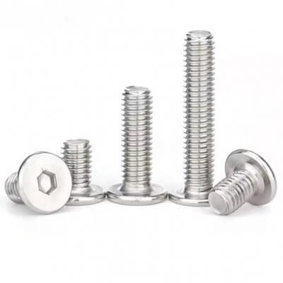 SS304 Stainless Steel Furniture Connector Bolts Hex Flat Head Allen Screws