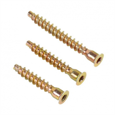  Flat Head Confirmat Screw Pozi Drive Fine Thread YellowZinc